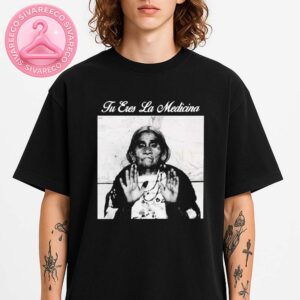 Tu Eres La Medicina Black Tee Featuring Vintage Healer Portrait Spiritual Statement Design Unisex T-Shirt