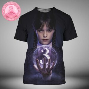 Wednesday Addams Season 3 Bad Things Come In Threes Netflix Official Teaser Poster All Over Print Shirt