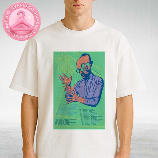 White Denim Tour Poster At Various Venues In The US Summer 2025 Featuring Psychedelic Portrait Artwork Unisex T-Shirt