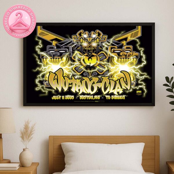 Wu Tang Clan Concert Poster At TD Garden In Boston Massachusetts On July 11 2023 Featuring Samurai Robot Lightning Artwork Home Decor Poster Canvas