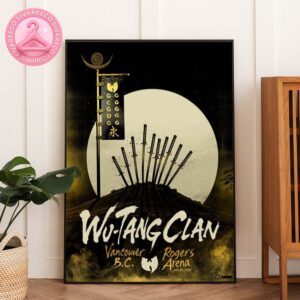 Wu-Tang Clan Official Tour Poster At Rogers Arena In Vancouver BC On June 30 2025 Featuring Samurai Sword Moon Artwork Home Decor Poster Canvas