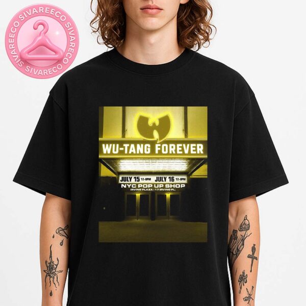 Wu Tang Clan Pop Up Shop Poster At Irving Plaza In New York On July 15 16 2025 Yellow Neon Marquee Design Unisex T-Shirt