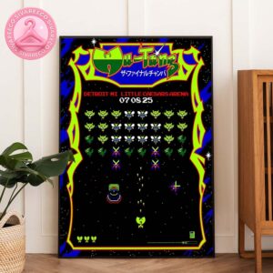 Wu Tang Clan Retro Video Game Poster At Little Caesars Arena In Detroit MI On July 8 2025 Home Decor Poster Canvas