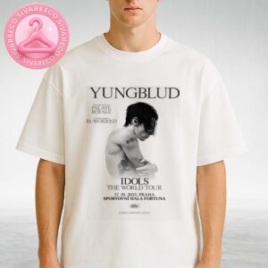 Yungblud Tour Poster Black and White Tattoo Design at Sportovni Hala Fortuna in Prague Czech Republic Idols World Tour 2025 Unisex T-Shirt