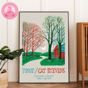 Yusuf Cat Stevens Tour Poster Vintage Pastoral Forest Artwork at Hyde Park in London UK Peaceful Nature Design 2025 Home Decor Poster Canvas