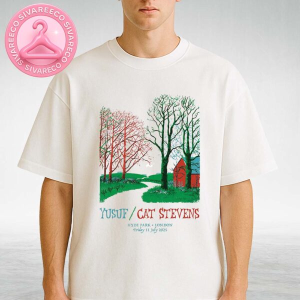 Yusuf Cat Stevens Tour Poster Vintage Pastoral Forest Artwork at Hyde Park in London UK Peaceful Nature Design 2025 Unisex T-Shirt