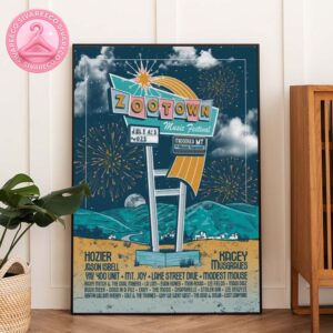 Zootown Music Festival Poster At Missoula Fairgrounds In Missoula Montana On July 4 And 5 2025 With Retro Neon Sign Artwork Home Decor Poster Canvas
